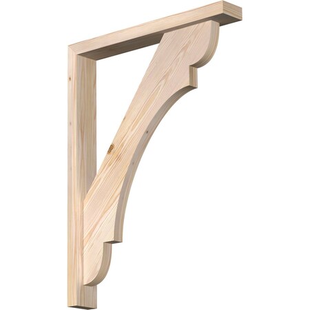 Ekena Millwork Olympic Block Smooth Bracket w/ Offset Brace, Douglas Fir, 3 1/2"W x 24"D x 32"H BKT0402X24X32OLY05SDF